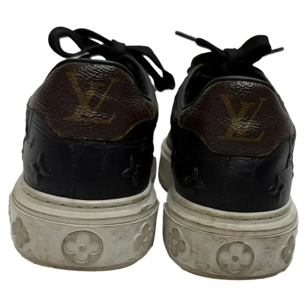Louis Vuitton Monogram Time Out Sneakers in Black Leather - Picture 3 of 11